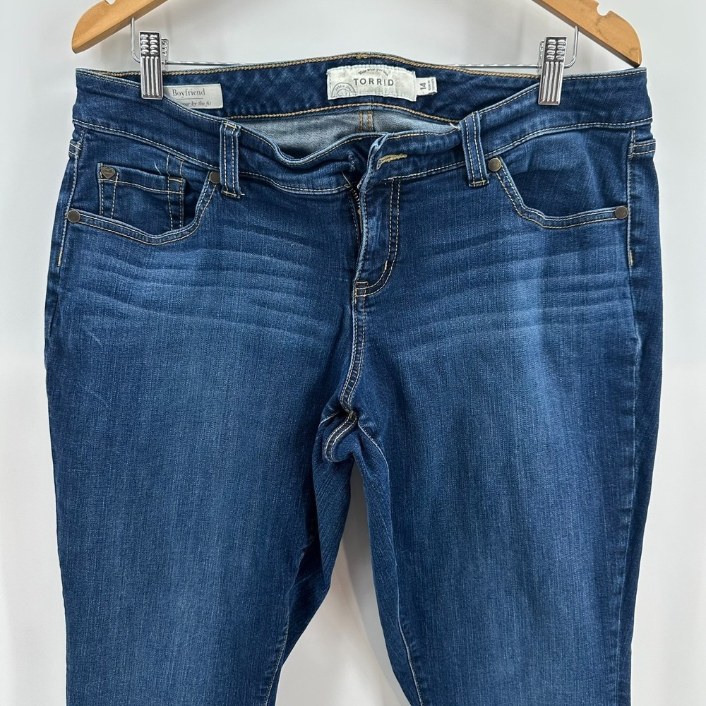Torrid Boyfriend Jeans Womens 14 Blue Denim Mid Rise Classic Stretch‎ 5 Pocket